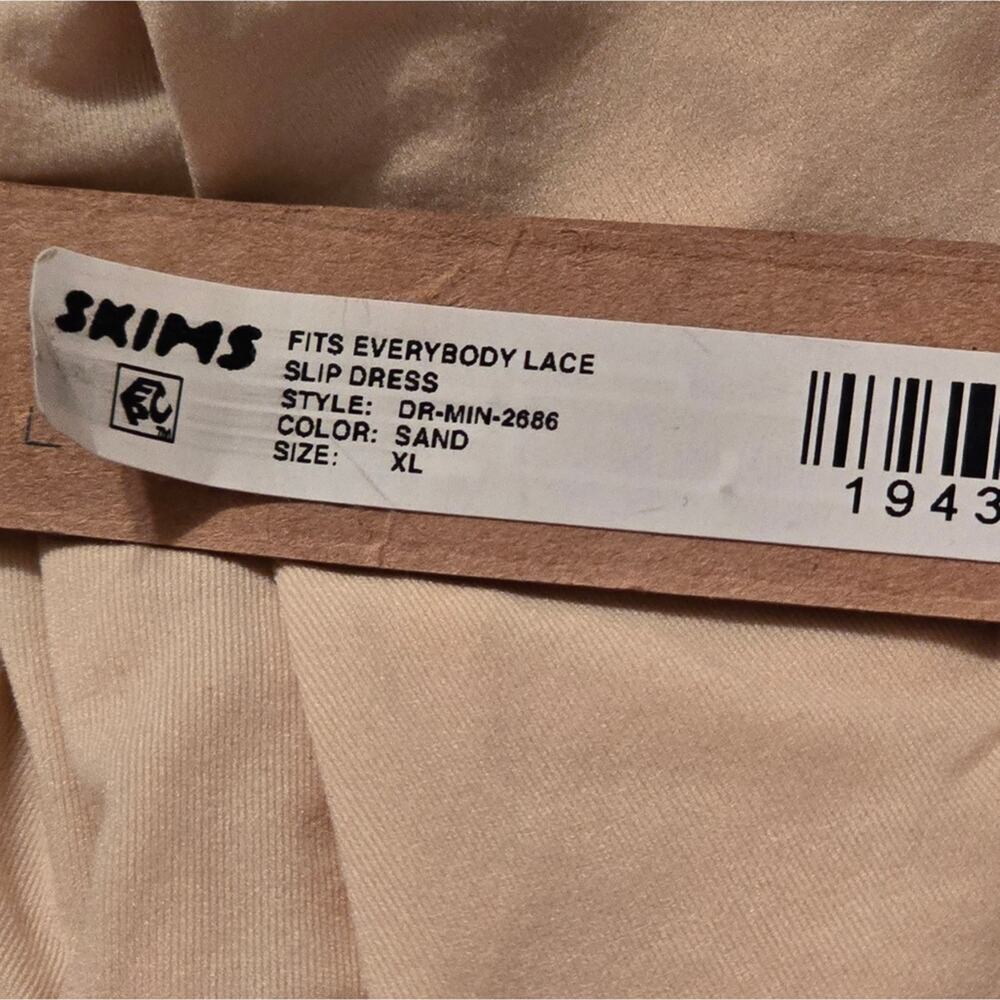 SKIMS Fits Everybody Short Lace Corded Slip Dress Sand size‎ XL NEW! - Picture 6 of 7